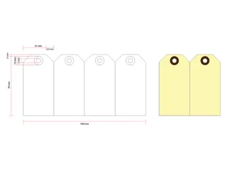 Label karton nr 1 200gr 35x70mm chamois 1000 stuks - 2