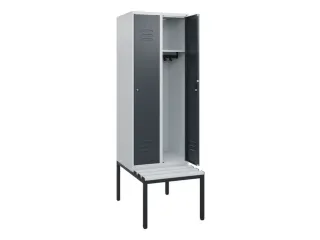 locker met bank,HxBxD 1950x600x815mm,2vak,vak B 300mm,cil.-slot - 2