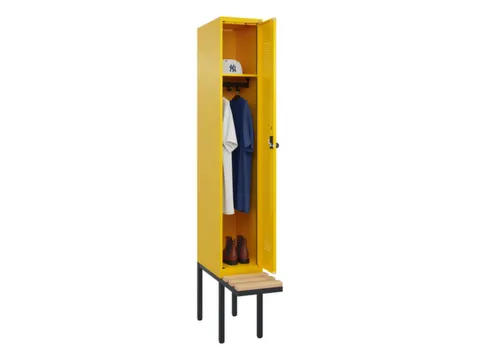 locker met bank,HxBxD 2120x300x815mm,1vak,vak B 300mm,draaigrendel