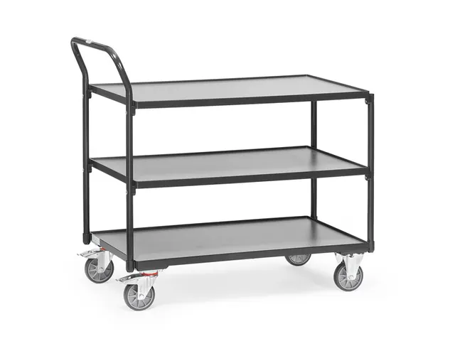 Lichte Tafelwagens 2752 Ral7016 3 Etages 1000x600mm Houten Plaat