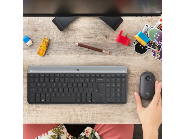 Logitech MK470 Toetsenbord QWERTZ Zwitsers Draadloos + muis