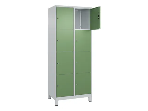lockerkast,HxBxD 1950x800x500mm,2x4vakken,vak B 400mm,cil.-slot,voeten