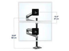Monitorarm Duo Lx Dual Stacking 2 schermen 40 Inch Zilver