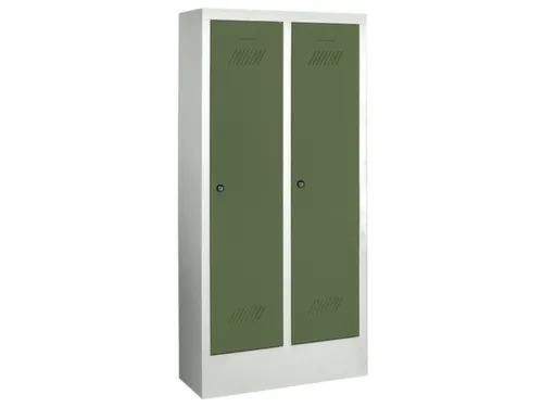 lockerkast v. kinderen,HxBxD 1300x530x300mm,2vak,RAL7035,front RAL6011