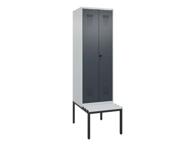 armoire vestiaire avec banc noir et blanc,HxlxP 2120x600x815mm