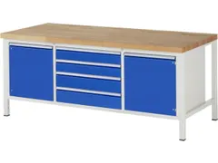 werkbank,HxBxD 840-1040x2000x900mm,beukblad,draagverm. 1250kg,4voeten