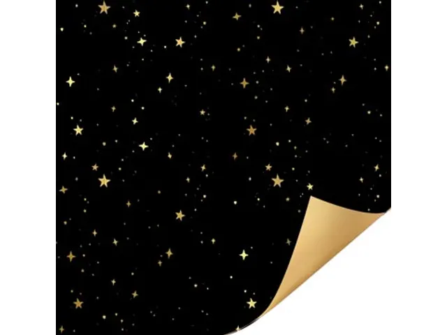 Geschenkpapier Kerst 70cmx2m assorti zwart/wit/goud