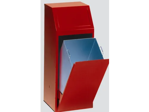 afvalverzamelaar 1x68l HxBxD 1000x400x400mm binnenbak staal Rood