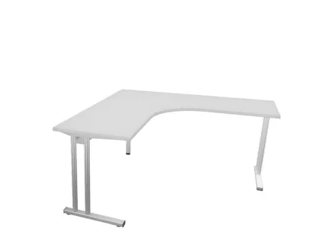 bureau in vrije vorm,HxBxD 740x1600x1600mm,vrije vorm,MP-lichtgrijs