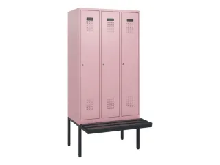 locker met bank,HxBxD 1950x900x815mm,3vak,vak B 300mm,cilinderslot - 2