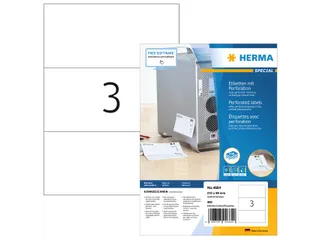 HERMA 4664 Etiketten met perforatie A4 210x99mm Wit 300 stuks - 1