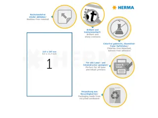 HERMA 10315 Verwijderbare etiketten A4 210x297mm Wit 100 stuks - 3