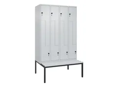 Z-garderobekast,HxBxD 2120x1200x815mm,8vak,vak B 300mm,draaigrendel