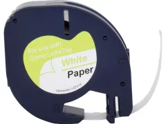 Neutral Labeltape Dymo S0721510 papier 12mmx4m Zwart op Wit