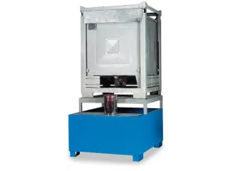 Opvangbak 1x Ibc Opvangvol. 1000l Staal 1300x1360x1070mm Aftapbok - 2