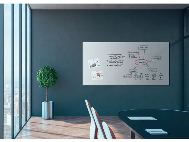 Tableau en verre magnétique XL Sigel 2000x1000x18mm Blanc mat