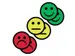 Magneet smiley 75mm emotie bedroefd rood 5 stuks