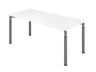 bureau,HxBxD 680-820x1800x800mm,blad wit,4voeten grafiet,ronde buis - 2