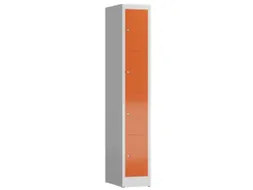 Lockerkast 1800x310x500mm 1x4 vakken cilinderslot, sokkel, RAL3000