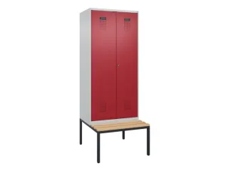 PBM-locker met bank,HxBxD 2120x800x815mm,2vak,vak B 400mm - 2