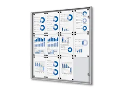 Binnenvitrine Vergrendelbaar Magneethoudend Indoor 12xA4 Zilver