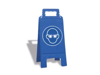 Gebodsbord,Oogbescherming Dragen,Vloeropsteller,Kunststof,Blauw - 1