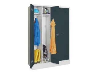 garderobekast,HxBxD 1850x1170x500mm,4vak,RAL7035,front RAL7016 - 2