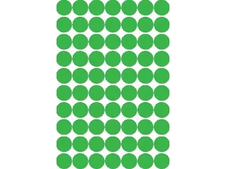 Ronde Etiketten in Etui Diameter Ø19mm, Groen, 560 Stuks, 70 per Blad - 1