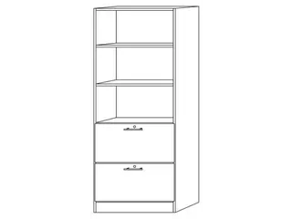 combikast,HxBxD 2004x800x420mm,3ordnerhoogte stelling,2hangmappenframe - 3