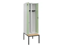 locker met bank,voor scheiding van kleding,HxBxD 2120x600x815mm,2vak