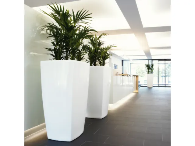jardinière,trapézoïdal,PE,blanc de sécurité,HxlxP 1500x777x777mm