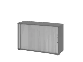 jaloeziedeurkast,HxBxD 748x1200x400mm,1xhouten vloer,2 OH,romp grafiet - 1