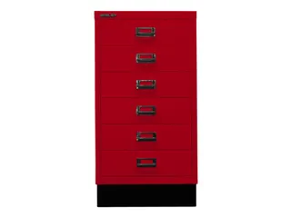 kantoor-ladekast HxBxD 670x349x432mm 6 laden romp kardinaalrood staal - 4