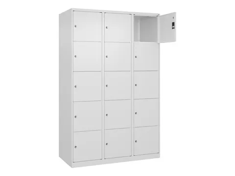 lockerkast,HxBxD 1850x1200x500mm,3x5vakken,vak B 400mm,cil.-slot