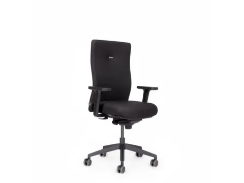 Chaise de bureau Mécanisme synchrone Accoudoirs 2D Assise Tissu Noir