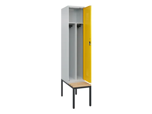 locker met bank,voor scheiding van kleding,HxBxD 2120x400x815mm,1vak
