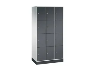 lockerkast,RAL 7035/RAL 7021,HxBxD 1950x920x500mm,3x4vakken,cil.-slot - 2