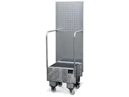 verrijdbare opvangbak,v. 1x60l vat,opvangvol. 60l,HxBxD 1775x590x570mm