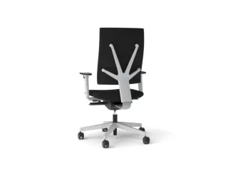 Bureaustoel Zwart Frame Wit Synchroonmechanisme Met Armleuning - 6
