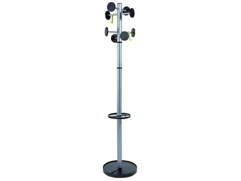 Stan 3 designkapstok zwart met 8 haken 175 cm met paraplubak