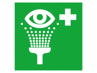 EHBO-bord,oogspoelstation,sticker,folie,lang nalichtend,HxB 200x200mm - 1