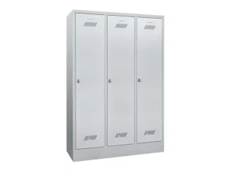 lockerkast,HxBxD 1850x1200x500mm,3vak,RAL7035,front RAL7035 - 3