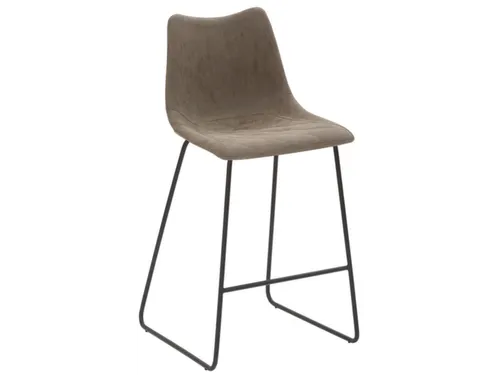 Barkruk mySOLO Sledeframe Zwart met Zitting kunstleder Vintage Modder