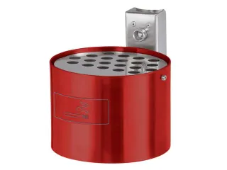Asbak 4 liter 135x200mm Wandmontage Rond Rood - 1