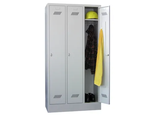 locker,HxBxD 1850x900x500mm,3vak,vak B 300mm,RAL7035,front RAL7035