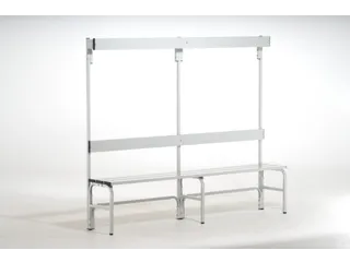 omkleedbank,HxLxD 1650x1500x375mm,alu. lijsten,frame RVS RAL7035 - 1