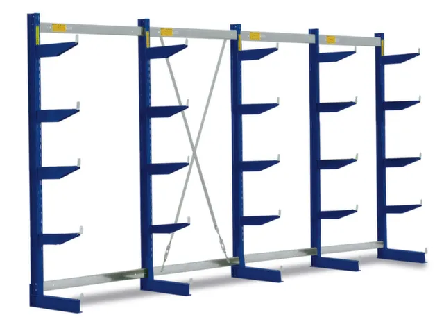 Draagarmstelling 1980x4305x600mm 5etages 875kg/etage Ral5010