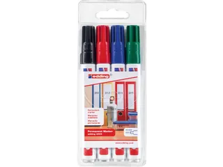 Viltstift edding 3000 creatief rond 1.5-3mm assorti blister à 4 stuks - 1