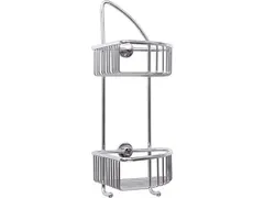 Draad dubbele hoek doucherek, hoogglans verchroomd Zelfklevend