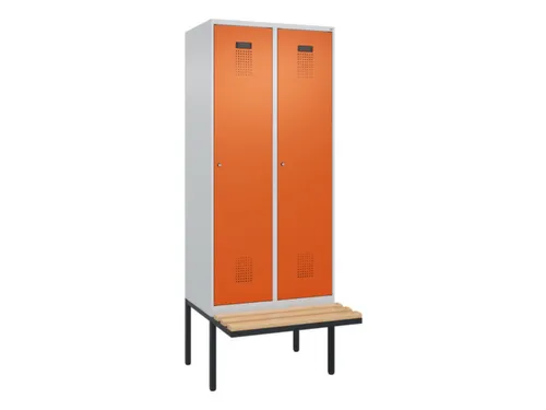 locker met bank,HxBxD 2120x800x815mm,2vak,vak B 400mm,cilinderslot